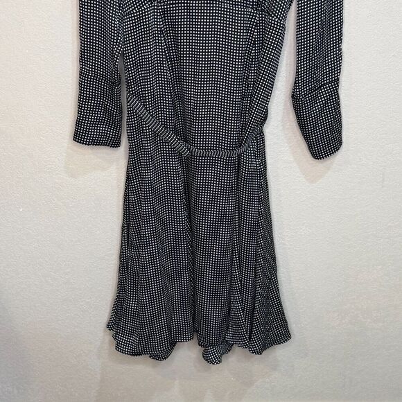 Equipment Dress Size 12 Black White Long Sleeve Short Bancort NEW $450 - Picture 7 of 9